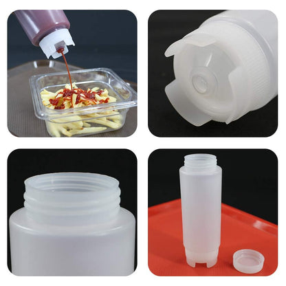EasyRose 4 件装 20 盎司塑料食品级调味品挤压瓶，非常适合番茄酱、芥末、糖浆、酱汁、调味品、油、艺术品和工艺品