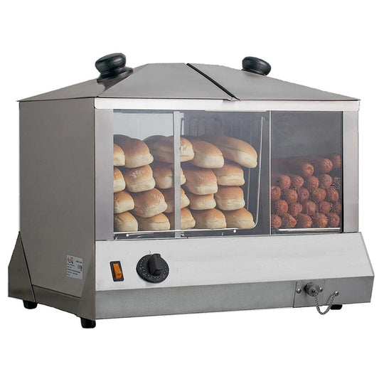 EasyRose Commercial 200 Hot Dog Steamer 48 Bun Warmer Countertop Cooker Machine